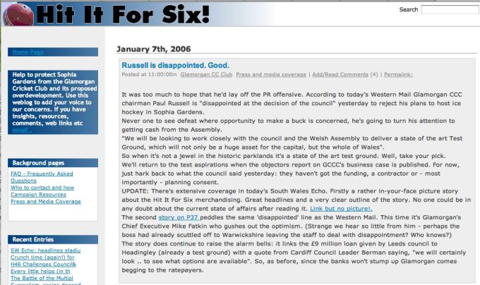 SafariScreenSnapz002 HitItFor6 web blog